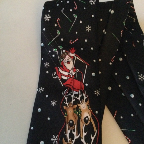 KNOTTY & NICE SANTA REINDEER GOLF TIE MULTI-COLOR NEW - Picture 5 of 7
